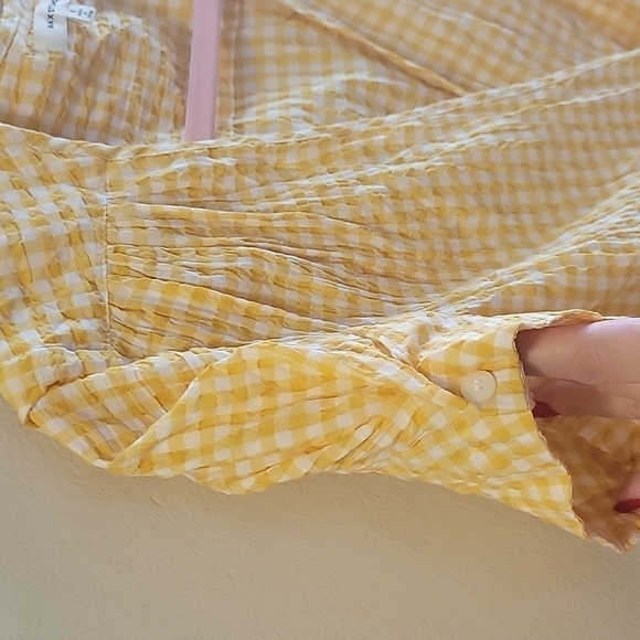 MAX STUDIO Tie-front Chequered Shirt S - Picture 4 of 8